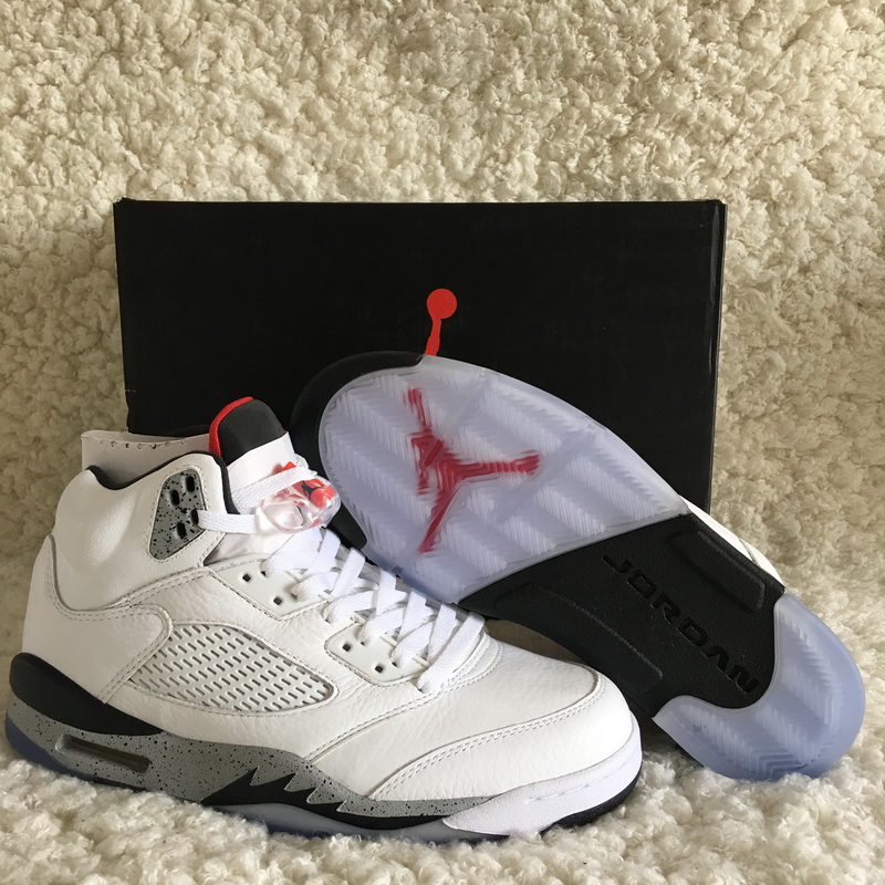 Authentic Air Jordan 5 White Cement